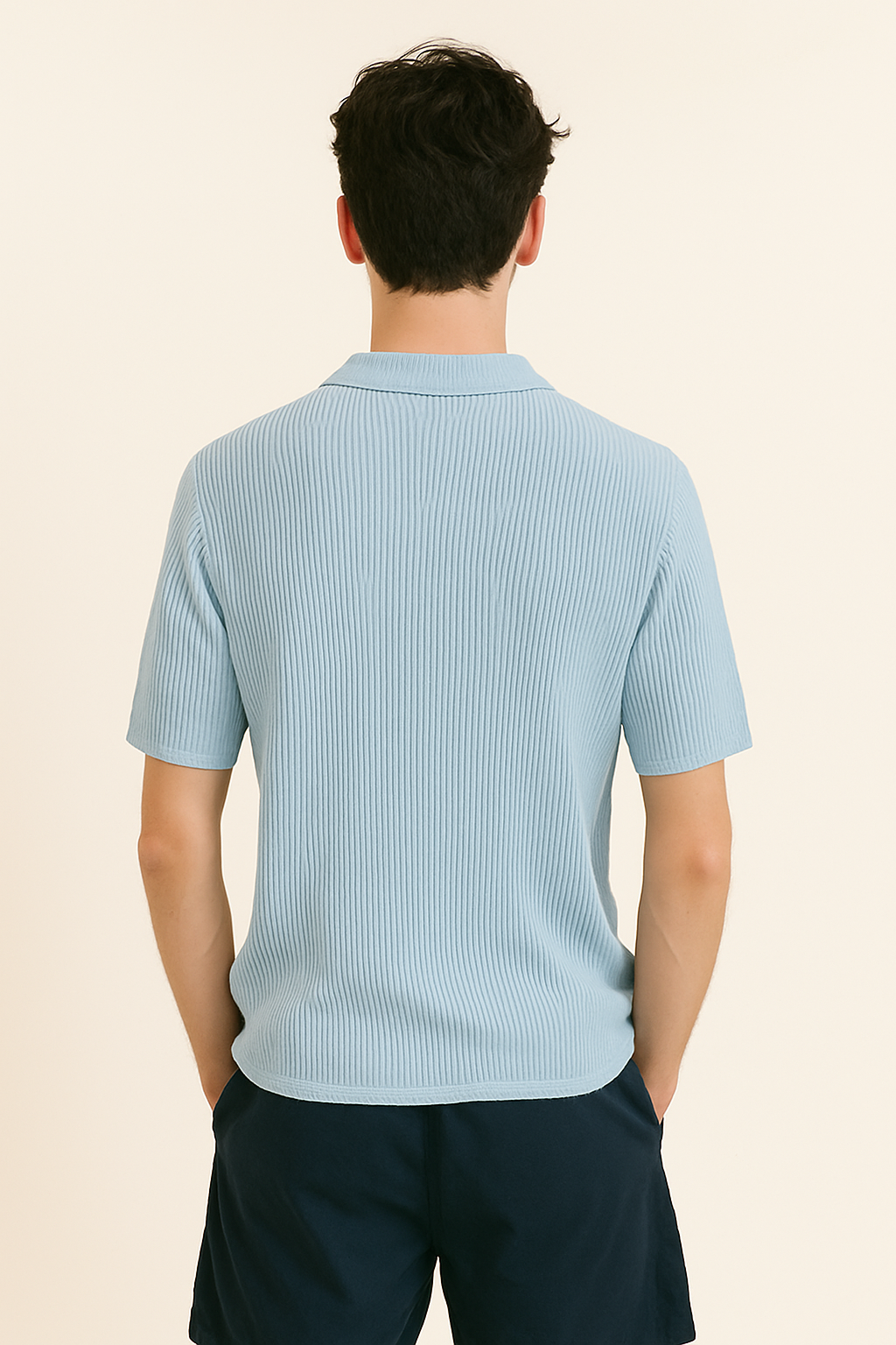 Light Blue Crochet Button Up