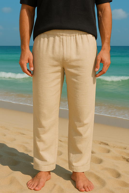 Beige Linen Pants