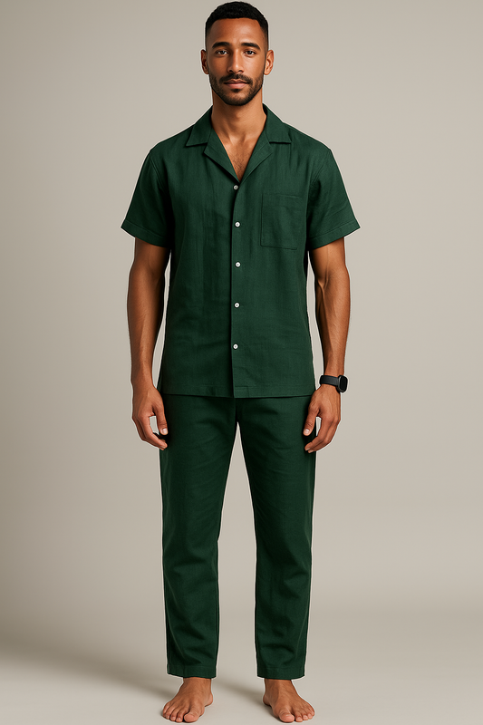 Forest Green Linen Set