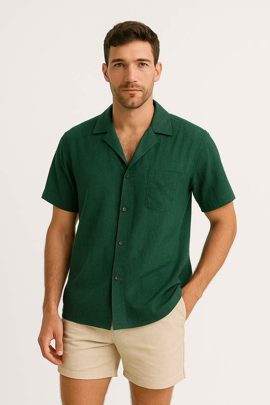 Forest Green Linen Shirt