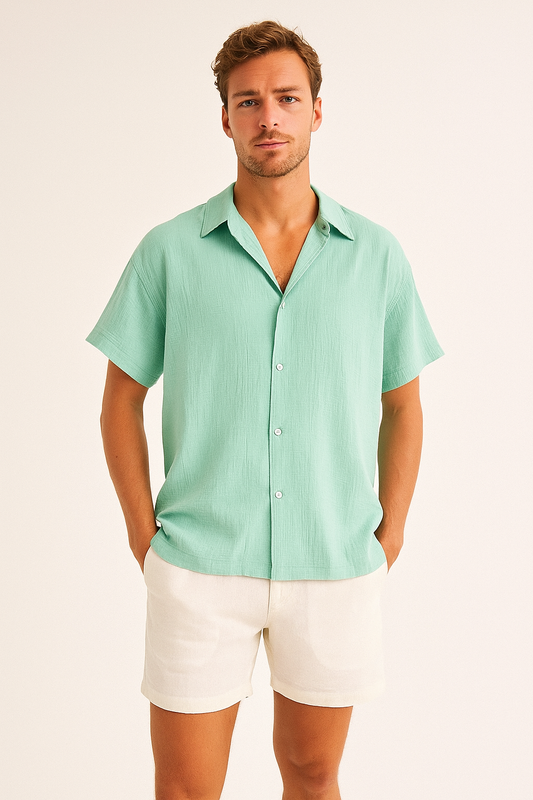 Olive Green Linen Shirt