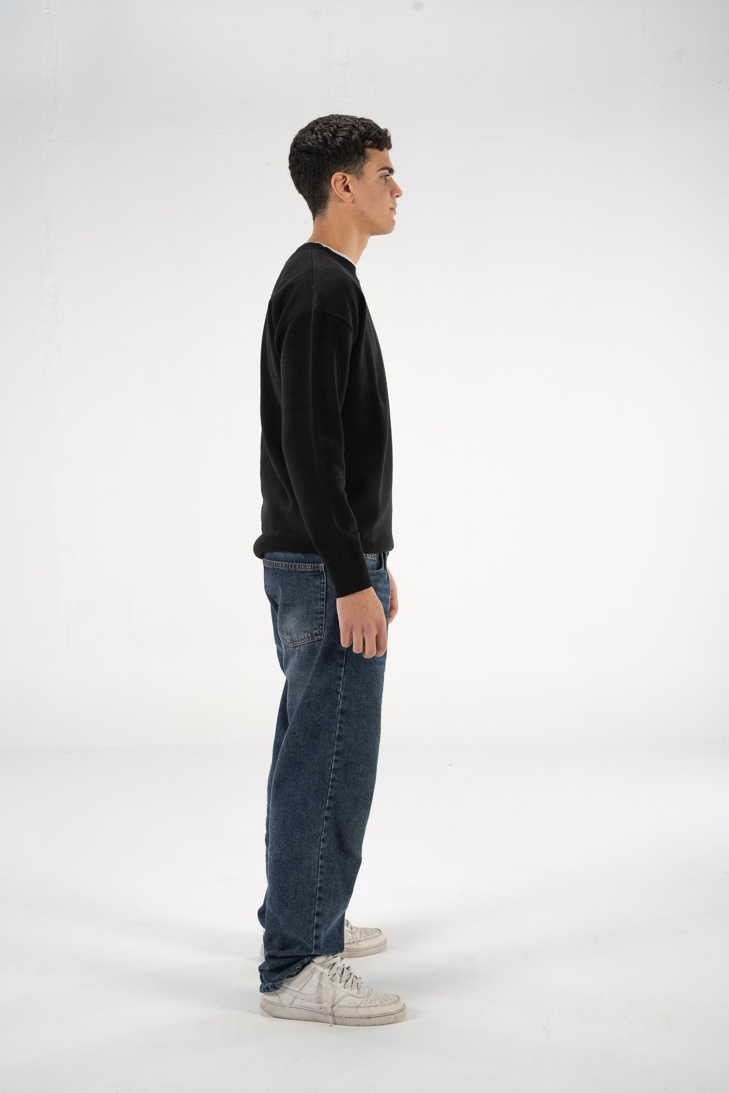 Black Knitted Crewneck