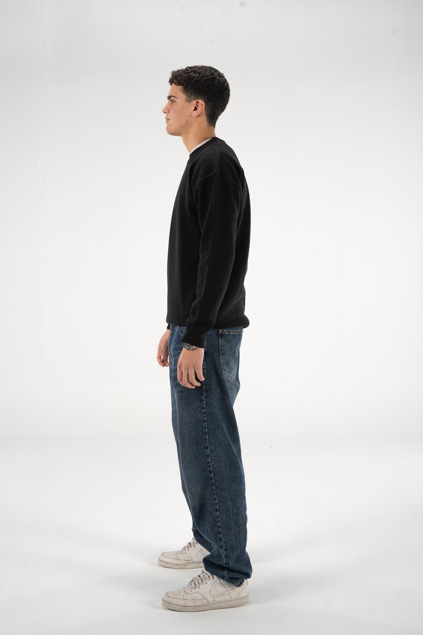 Black Knitted Crewneck