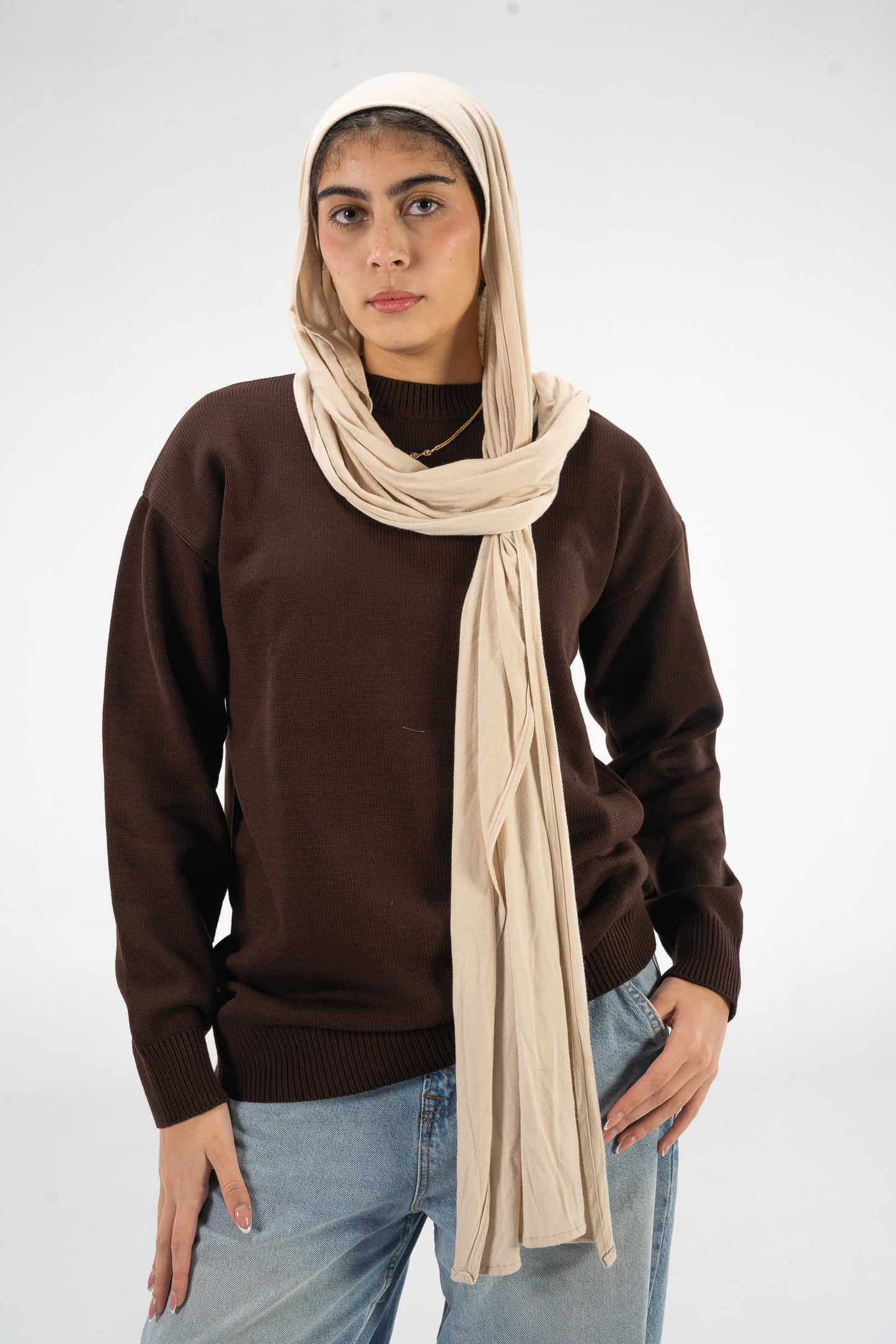 Brown Knitted Crewneck