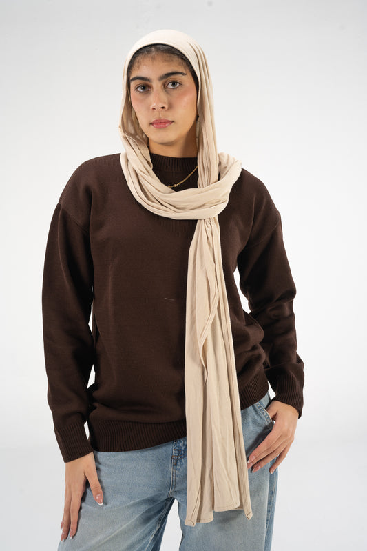 Brown Knitted Crewneck