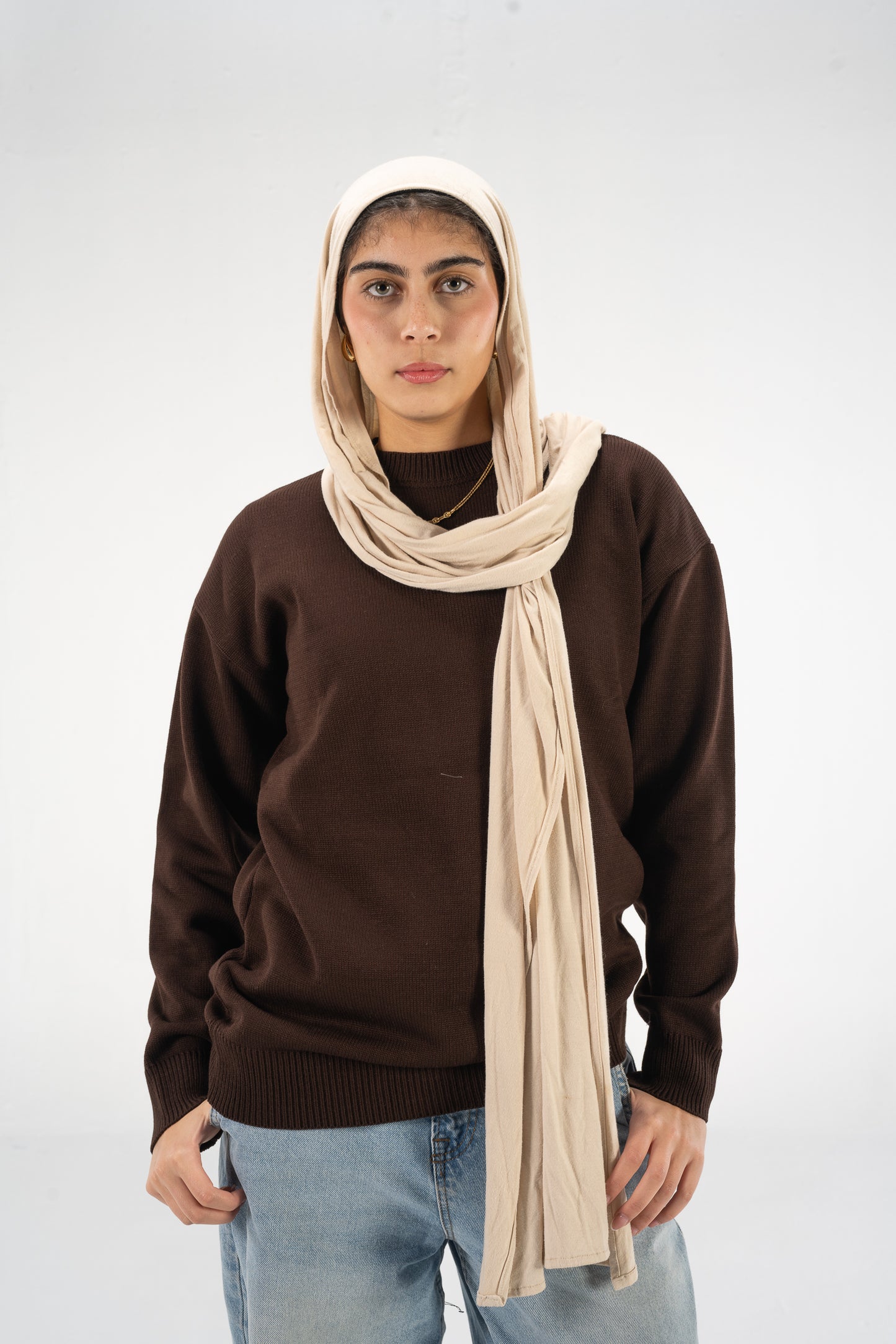Brown Knitted Crewneck