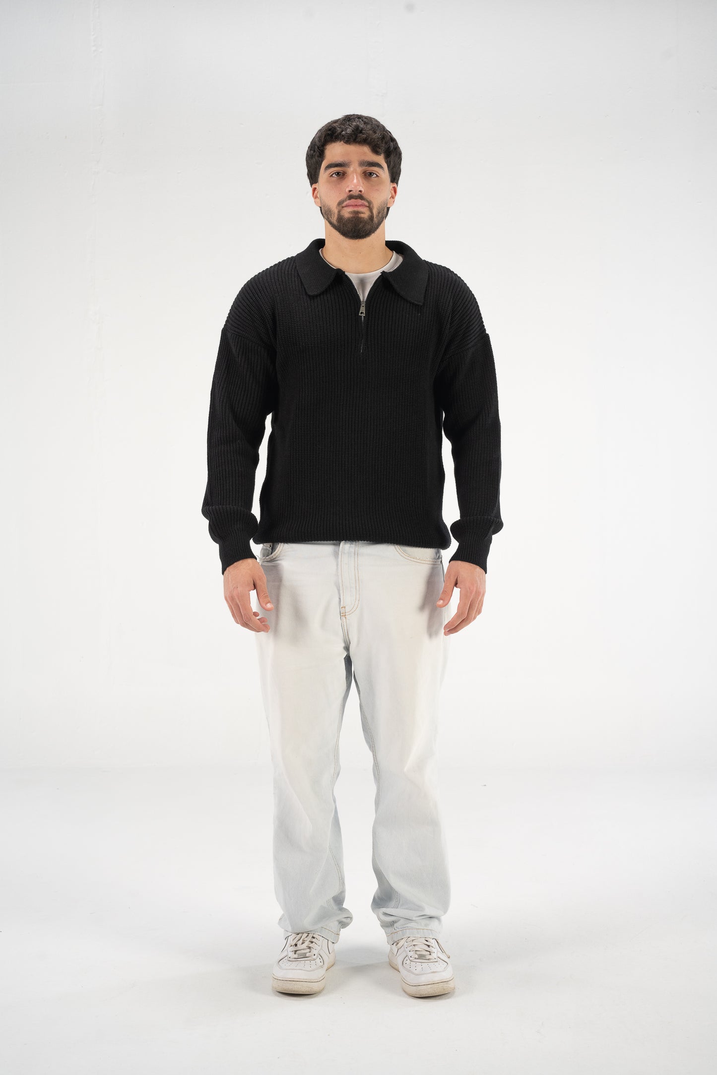 Black Knitted Zipper