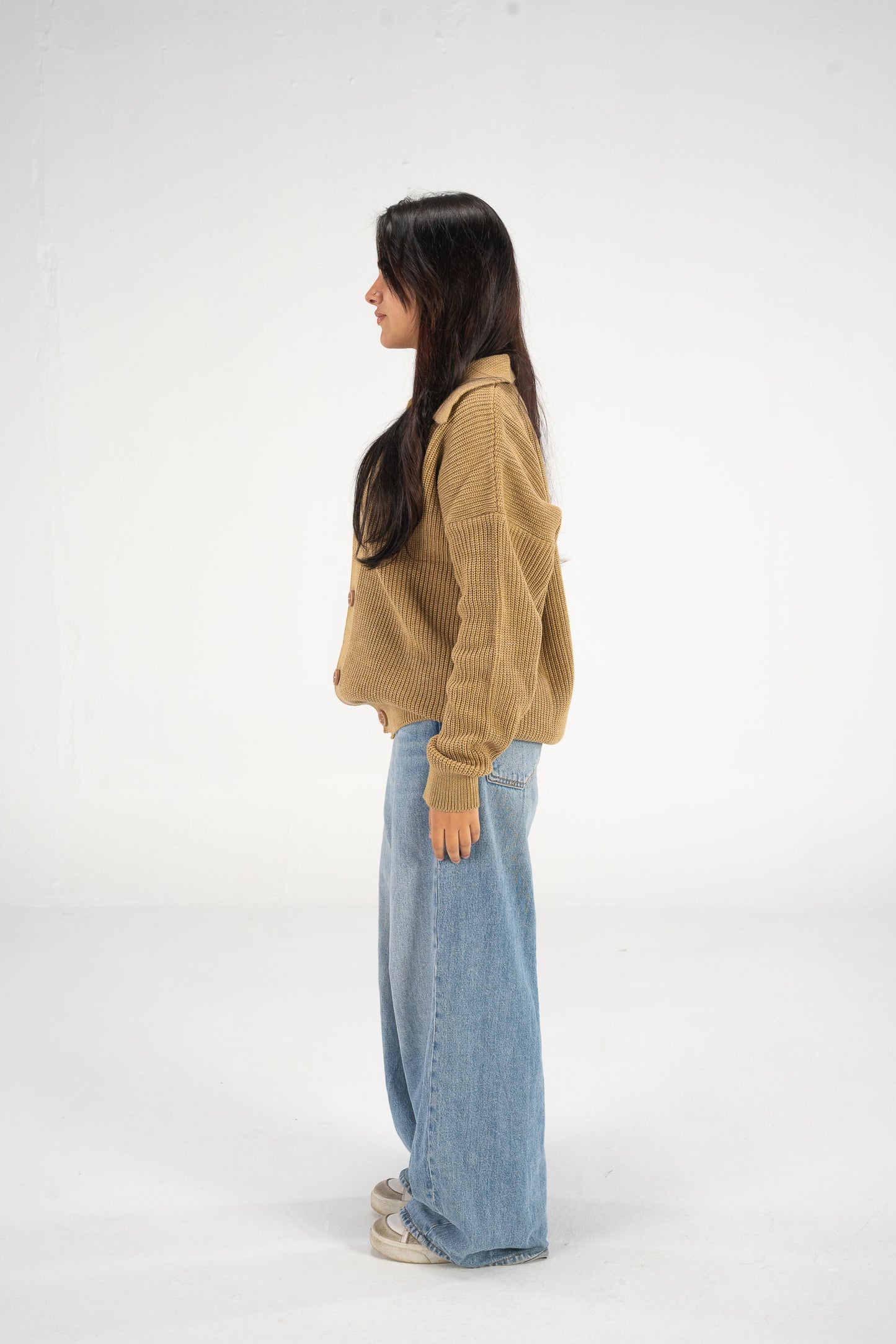 Beige Knitted Cardigan
