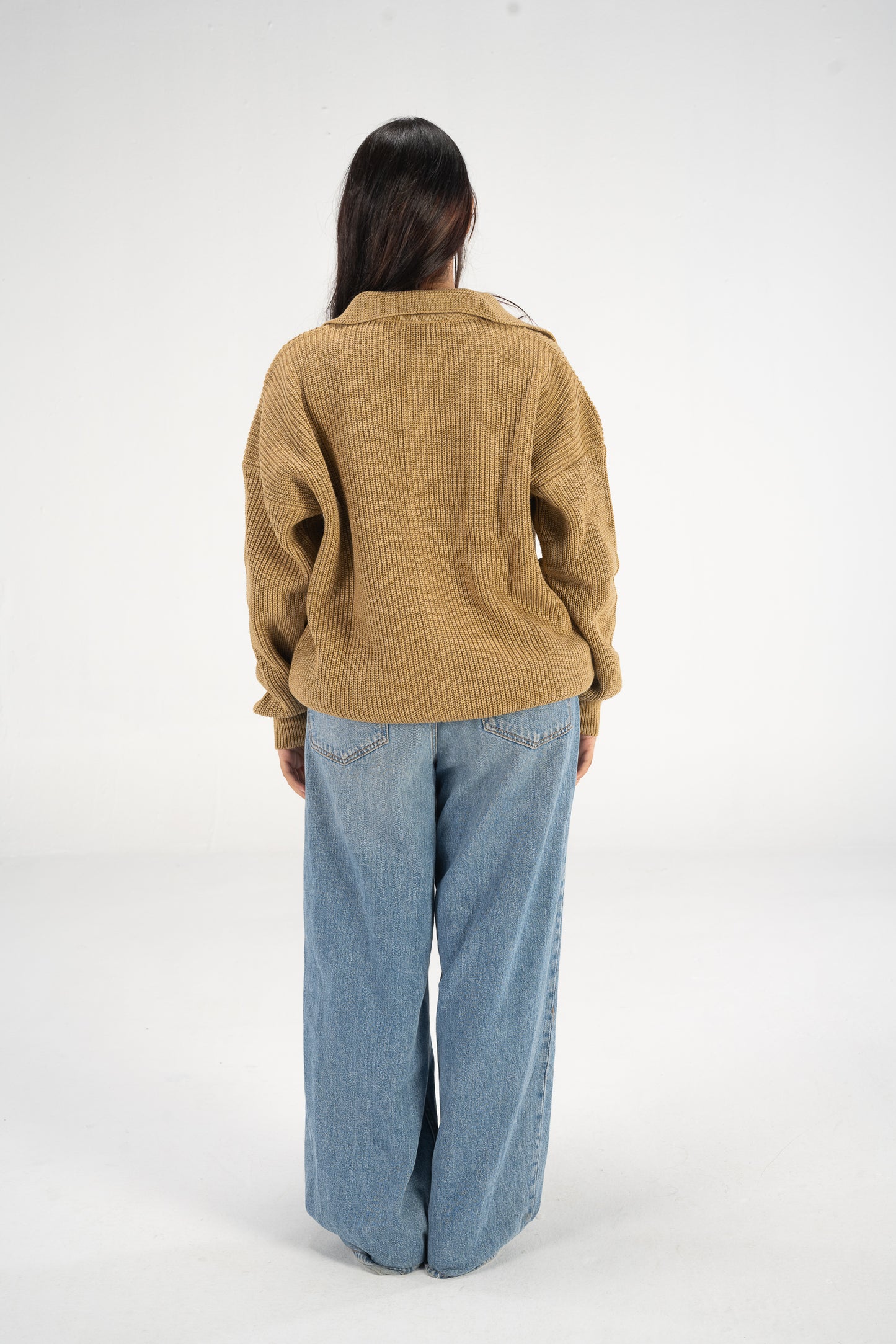 Beige Knitted Cardigan