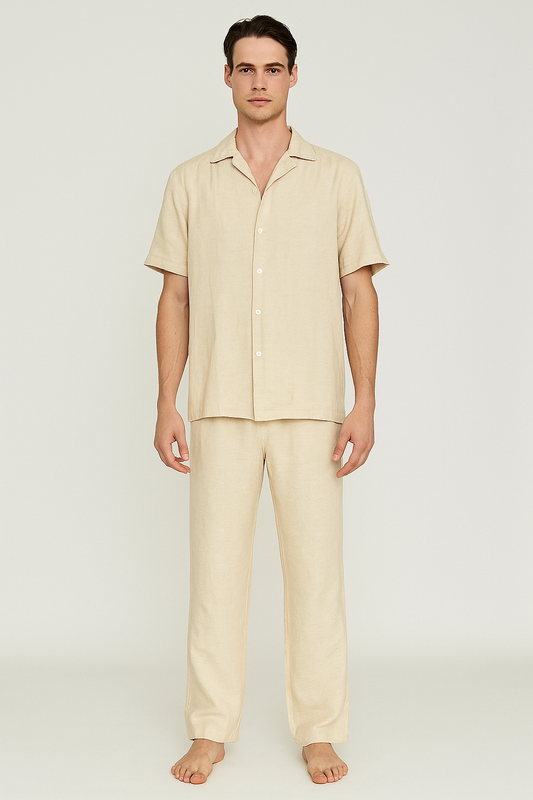 Beige linen set